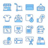 black friday icon set, einkaufen handelsmarkt geschäft shop, vektor