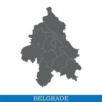 hög kvalitet Karta stad av serbia vektor