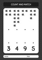 räkna och matcha spel med laptop. arbetsblad för förskolebarn, aktivitetsblad för barn vektor
