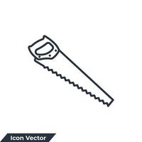 hand fick syn på ikon logotyp vektor illustration. handsåg snickeri verktyg symbol mall för grafisk och webb design samling