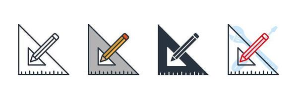 bleistift und lineal symbol logo vektor illustration. bleistift- und linealsymbolvorlage für grafik- und webdesignsammlung