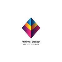 3d pyramid minimal logotyp mall. vektor illustration