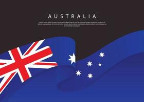 Australien-Flagge weht. Australien-Flagge auf schwarzem Hintergrund. Vektor-Illustration-Vorlage vektor