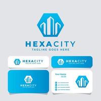 Hexa-City-Logo, geeignet für jedes Immobilienunternehmen vektor