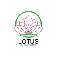 Lotus blommor design logotyp mall ikon vektor