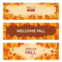 Herbst-Blumen-Banner-Set vektor