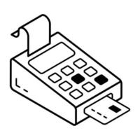 Modernes POS-Terminal-Line-Icon herunterladen vektor