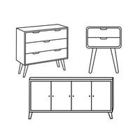 flera olika trä- skåp eller arrangör möbel. vektor illustration