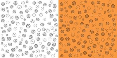 Orangefarbenes Muster in mehreren Formen isoliert auf orangefarbenem und weißem Hintergrund vektor