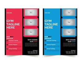 business gym fitness flyer rosa und himmel farbdesign unternehmensvorlagendesign für jahresbericht unternehmensbroschürenabdeckung kostenloser vektor