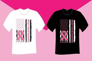 i oktober bröst cancer medvetenhet t skjorta design vektor