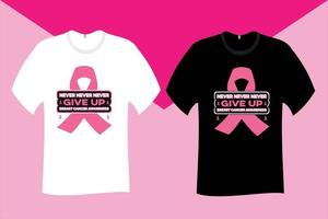 aldrig aldrig aldrig ge upp bröst cancer t skjorta design vektor