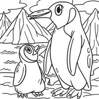 Pinguin-Tier-Malseite für Kinder vektor