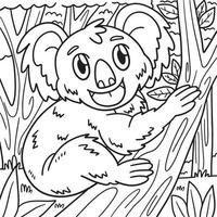 Koala-Tier-Malseite für Kinder vektor