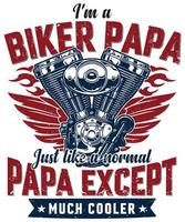 vollständig editierbarer Vektor eps 10 Umriss des fantastischen Biker-Papa-T-Shirts ein Bild, das für T-Shirts, Tassen, Taschen, Posterkarten und vieles mehr geeignet ist. das Paket ist 4500 5400px