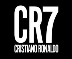 cr7 logotyp vit symbol kläder design ikon abstrakt fotboll vektor illustration med en svart bakgrund