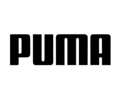 puma logotyp namn svart symbol kläder design ikon abstrakt fotboll vektor illustration med vit bakgrund