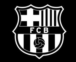 fc barcelone logo symbol schwarz-weiß design spanien fußball vektor europäische länder fußballmannschaften illustration
