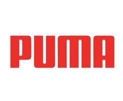 Puma Logo Name rotes Symbol Kleidung Design Symbol abstrakte Fußball-Vektor-Illustration mit weißem Hintergrund vektor