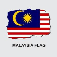 attraktive und coole malaysische Landesflagge vektor