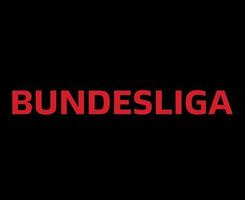 bundesliga namn logotyp symbol röd design Tyskland fotboll vektor europeisk länder fotboll lag illustration med svart bakgrund