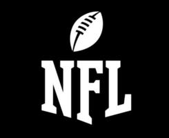 nfl och boll vit logotyp symbol design Amerika fotboll amerikan vektor länder fotboll amerikan lag illustration med svart bakgrund