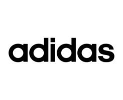 adidas namn symbol logotyp svart kläder design ikon abstrakt fotboll vektor illustration med vit bakgrund