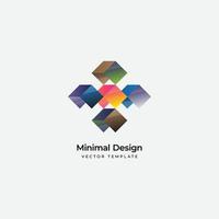3d tech minimal logotyp mall. vektor illustration