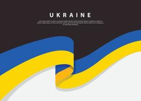 ukraina flagga på mörk bakgrund. vektor illustration design