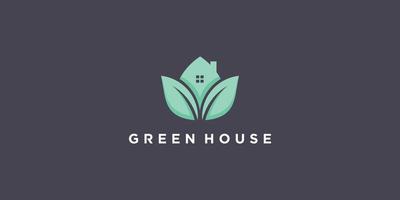 Green House Logo Design modernes Konzept Premium-Vektor vektor