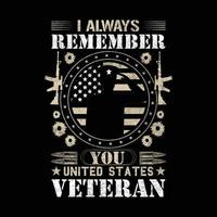 Veteranen-T-Shirt-Design vektor