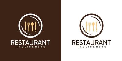 Lebensmittel-Resto-Logo-Design für Unternehmen oder Privatpersonen mit kreativem Element vektor