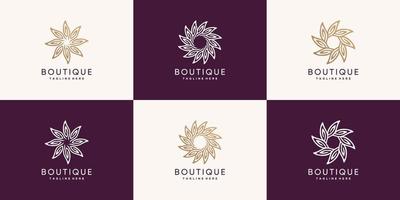 boutique logotyp design insamling premie vektor