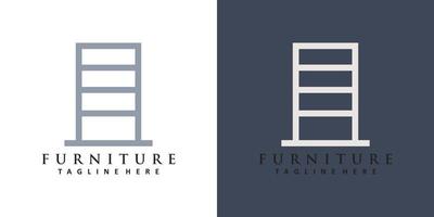 minimalistisk möbel logotyp design med enkel begrepp premie vektor
