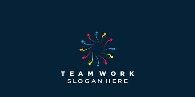 Teamwork-Logo-Symbol mit modernem abstraktem Konzept Premium-Vektor vektor