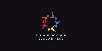 Teamwork-Logo-Symbol mit modernem abstraktem Konzept Premium-Vektor vektor