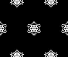 abstrakte kreisförmige Ornamente auf schwarzem Hintergrund, nahtloses Muster. Schwarz und weiß. für Textilien, Tapeten, Fliesen oder Verpackungen. vektor