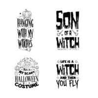 Halloween-Schriftzug-Typografie-Set. fröhliches halloween-typografiedesign. vektor