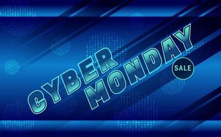 cyber måndag försäljning baner, med blå abstrakt bakgrund illustration vektor