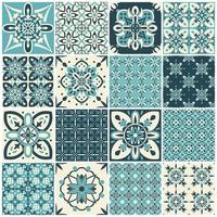 traditionelle verzierte portugiesische fliesen azulejos. Vintage-Muster für Textildesign. vektor