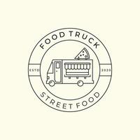 Street Food linear und Emblem Stil Logo Vektor Icon Design Vorlage Illustration