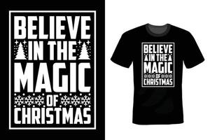 Weihnachts-T-Shirt-Design, Vintage, Typografie vektor