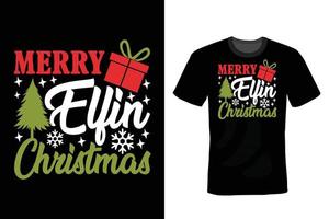 Weihnachts-T-Shirt-Design, Vintage, Typografie vektor