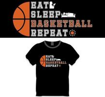 Basketball-T-Shirt - Essen, Schlafen, Basketball und T-Shirt-Designkonzept wiederholen vektor