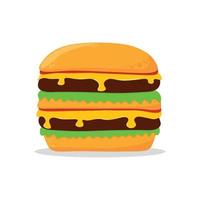 hamburgare ikon. platt vektor illustration ikon saftig läcker hamburgare eller cheeseburgare isolerad på vit bakgrund.