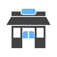 Shop-Glyphe blaues und schwarzes Symbol vektor