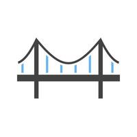 bro glyf blå och svart ikon vektor