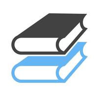 Bücher Glyphe blaues und schwarzes Symbol vektor