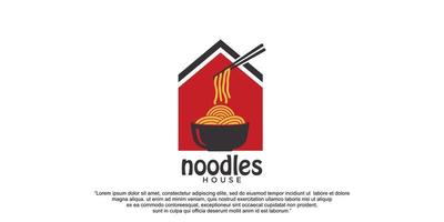 enkel logotyp design spaghetti i hus premie vektor del 2