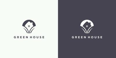 Green House Logo Design modernes Konzept Premium-Vektor vektor